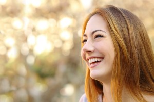 Facial Portrait Of A Funny Woman Face Laughing